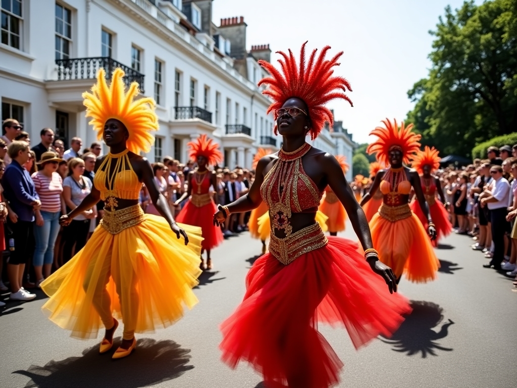 Notting Hill Carnival celebration with diverse participants