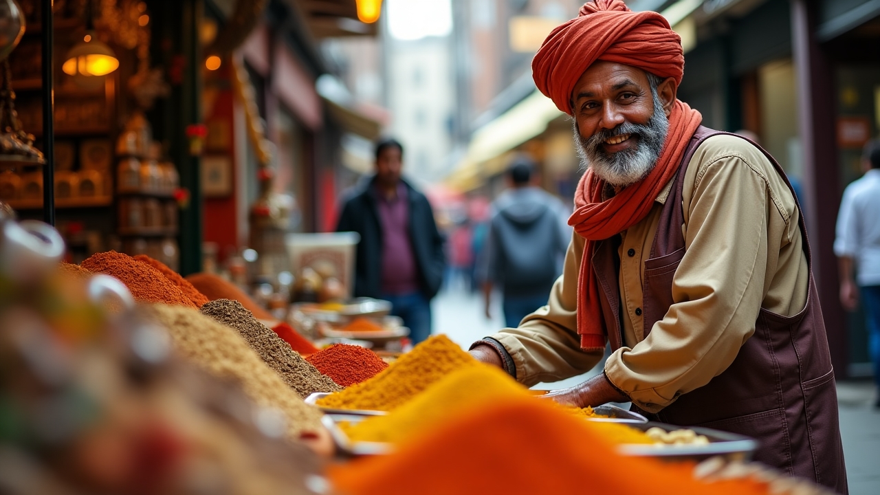 Diverse group exploring East London's cultural markets